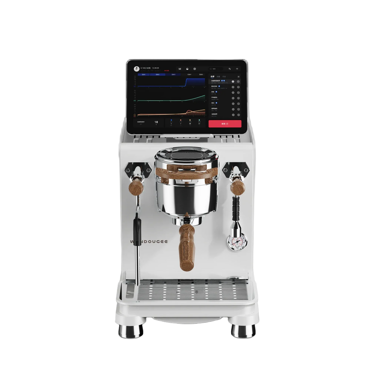 Wendougee DATA S White coffee machine with a tablet