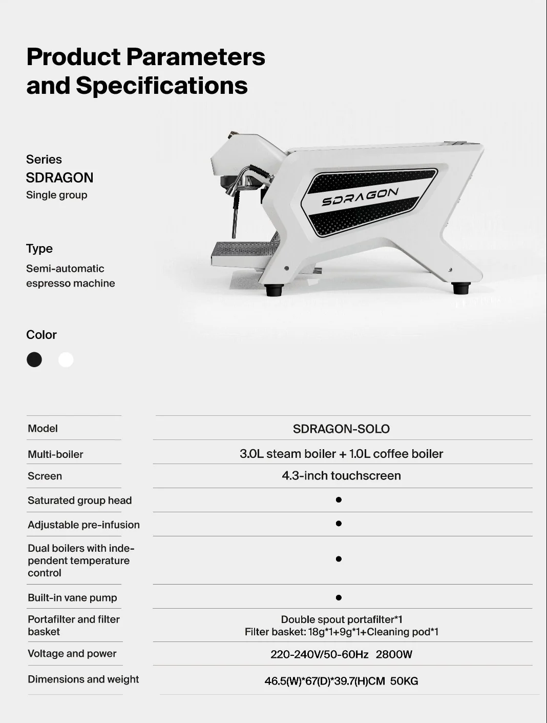 Wendougee Sdragon – Commercial Espresso Machine for a Small Coffee Business