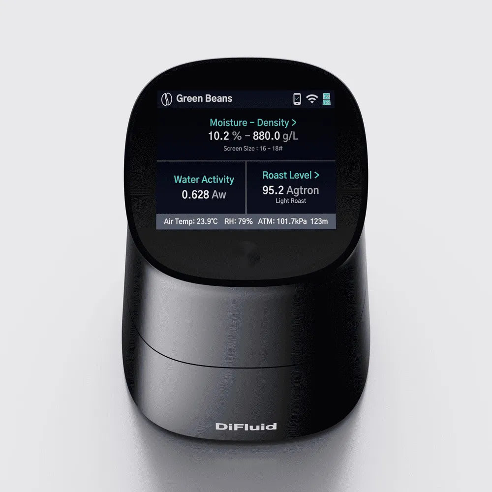 difluid omix coffee analyzer display